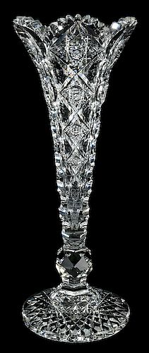 Hawkes Brilliant Period Cut Glass Vase