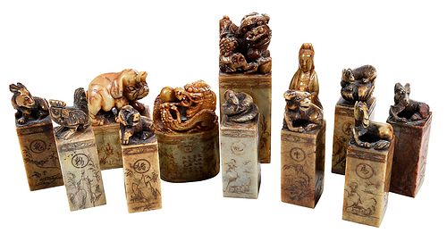 Group of 12 Chinese Stone Seals