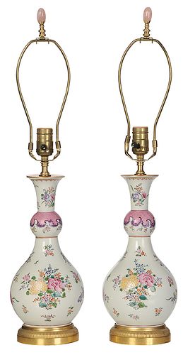 Pair of French Hand Painted Porcelain Vases