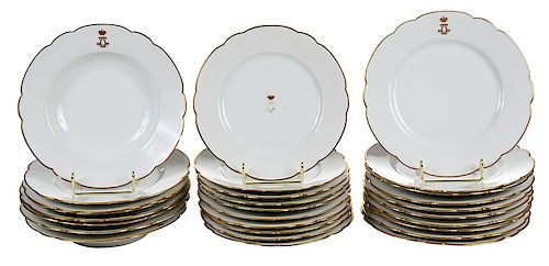 28 Pieces Gold Rimmed and Gilt Decorated China