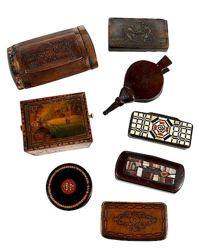 16 Assorted Miniature Snuff and Trinket Boxes
