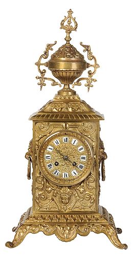 French Style Brass Mantel Clock 