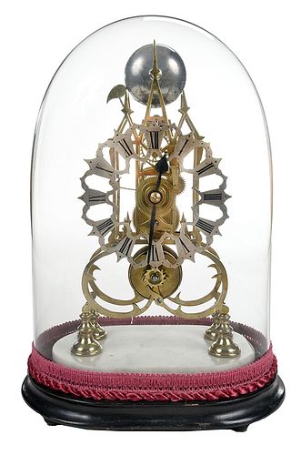 Brass Eight Day Skeleton Clock
