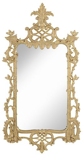 Rustic Chippendale Carved and Gilt Wood Mirror
