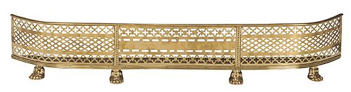Classical Pierced and Engraved Brass Fire Fender