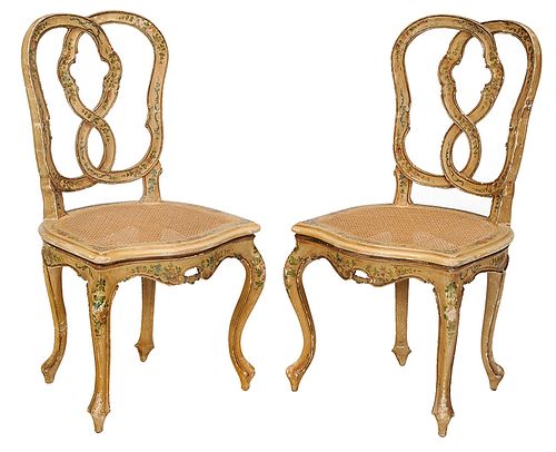 Pair of Venetian Style Rococo Side Chairs