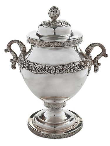 Warner Coin Silver Covered Urn