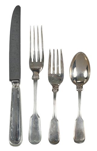 Fiddle and Thread Sterling Flatware, 50 Pieces