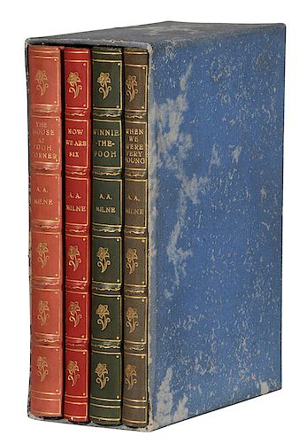 Set of Four Winnie the Pooh Books, Leather