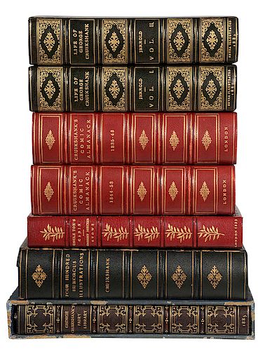 Seven Volumes of Cruikshank Fine Bindings