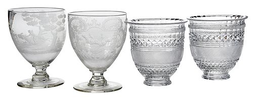Two Pairs Crystal Table Urns