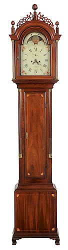 Rare Ephraim Willard Mahogany Tall Case Clock