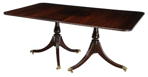 Regency Style Two Pedestal Dining Table