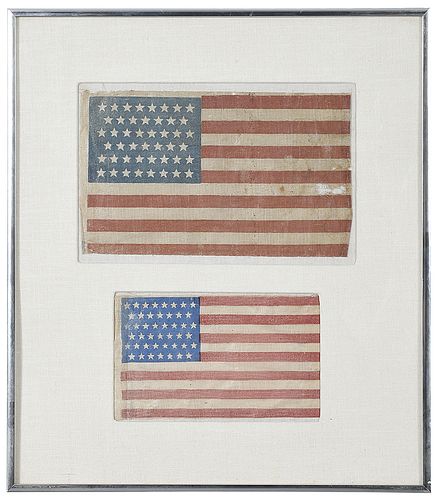 Two Framed American Miniature Flags