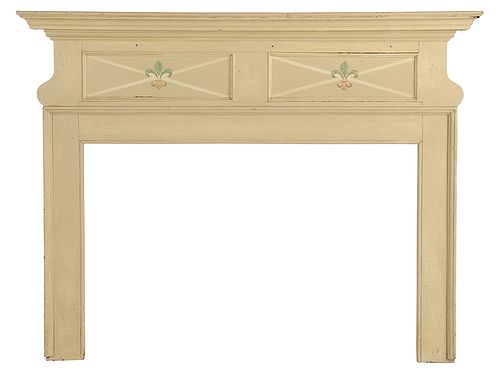 American, Paint-Decorated Fireplace Surround
