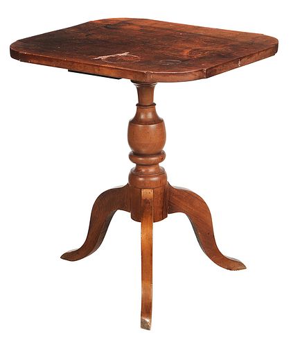 American Federal Figured Mahogany Candle Stand
