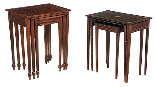 Two Sets of George III-Style Nesting Tables