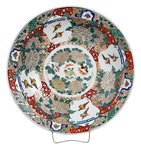 Large Arita Charger With Sparrows