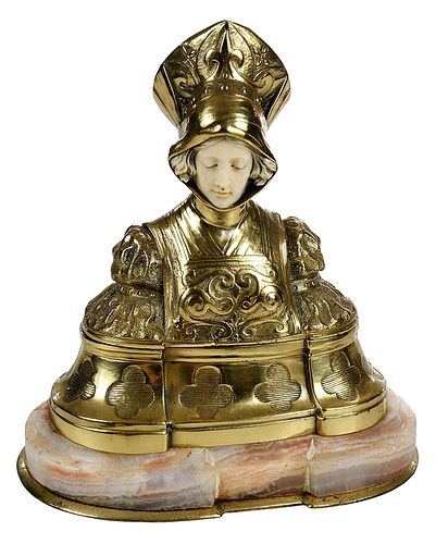 Brass Female Figural Box
