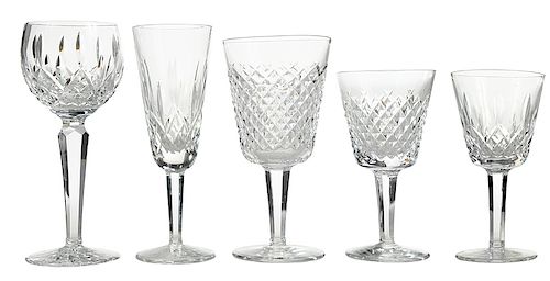 Thirty Pieces Waterford Crystal Stemware