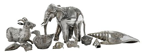 34 Silver Animals and Shells