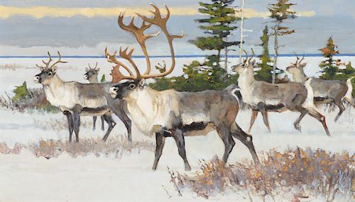 Bob Kuhn (1920-2007), At the Edge of the Boreal Forest