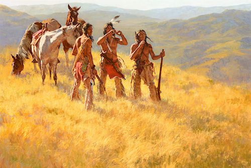 Howard Terpning (b. 1927), Dust of Many Pony Soldiers (1981)