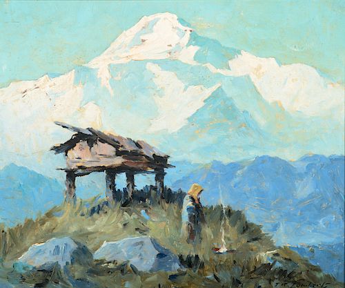Ted Lambert (1905-1960), Mt. McKinley; Pines in Snow