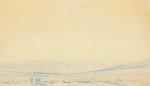 Maynard Dixon (1875-1946), Desert with Prospector, Coachella Valley (1937)