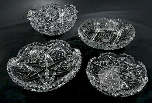 Four Brilliant Period Cut Glass Bowls