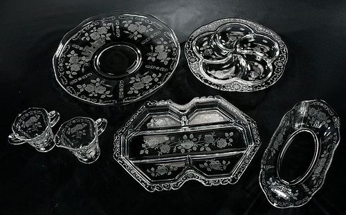 Six Elegant Glassware Table Items