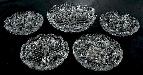 Brilliant Period Cut Glass Plates