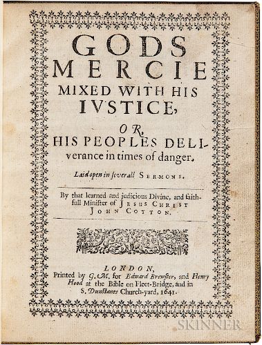 Cotton, John (1584-1652) God's Mercie Mixed with His Iustice, or His Peoples Deliverance in Times of Danger, Laid Open in Several Serm