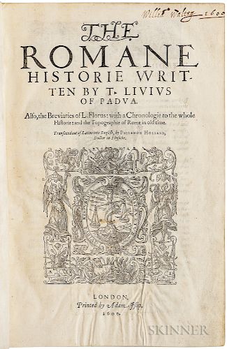 Livius, Titus (64 or 59 BC-AD 12 or 17); trans. Philemon Holland (1552-1637) The Romane Historie.