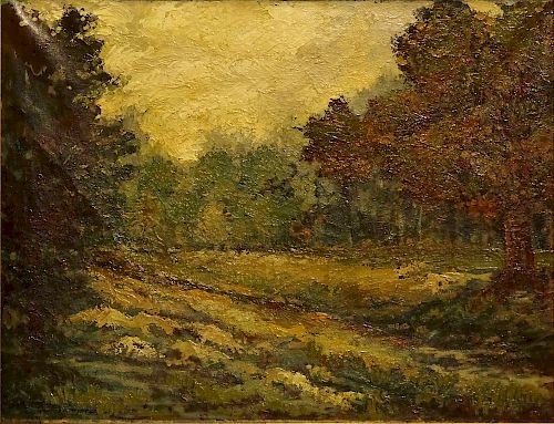 Robert Rafailovich Falk, Russian (1886-1958) oil on canvas, landscape. Signed lower left. Good cond