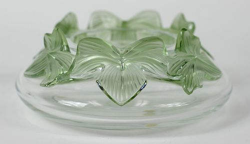 Lalique France Molded Ivy Leaf "Lierre" Glass Bowl