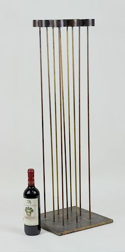 Contemporary 9 Brass Rod Kinetic Sound Sculpture.