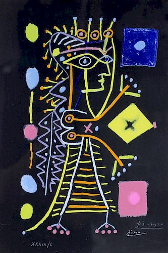 Pablo Picasso "Jacqueline, Le Femme Aux Des" Litho