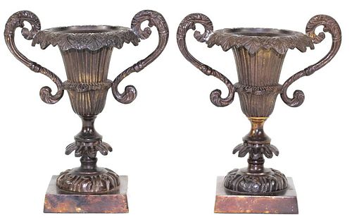 French Bronze Garniture Candlestick Holders