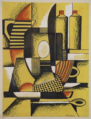 GLEIZES, Albert (Attributed). Mixed Media on Paper. Abstract