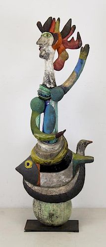 CAPRON, Roger. Ceramic Sculpture. Figure, Fish and