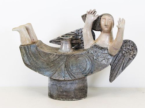 DERVAL, Jean. Ceramic Sculpture. Angel, 2001.