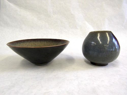 Hare's Fur Bowl and Junyao Bud-Form Water Pot.