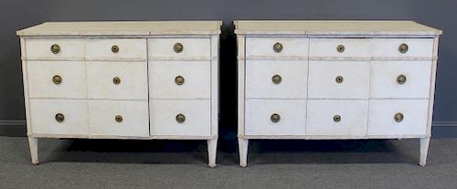 Pair of Gustavian Style Cabinets Signed Nierman