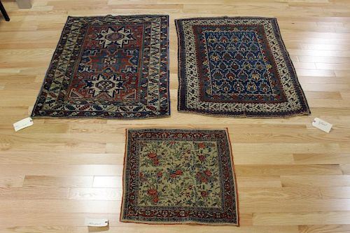 Lot of 3 Antique and Finely Hand Woven Area Rugs.