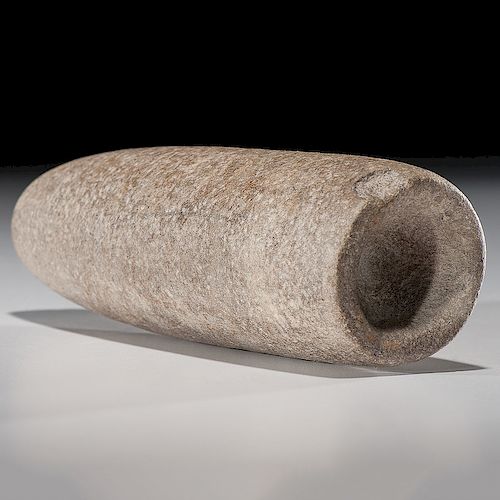An Unfinished Limestone Tube Pipe