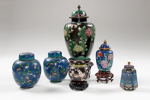 Chinese Cloisonne Lidded Jars 