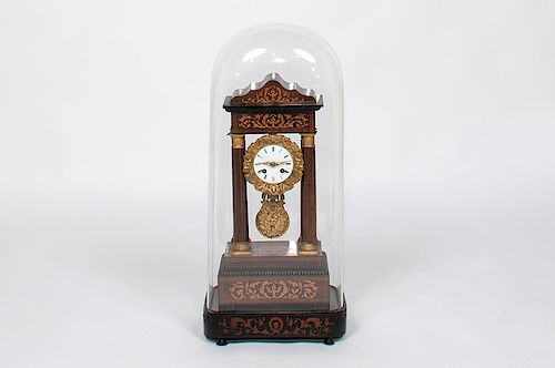 Vincenti & Cie Marquetry Portico Clock 