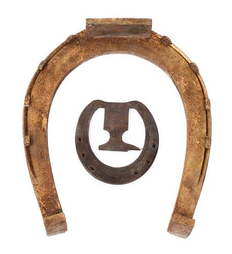 Two Decorative Horseshoes Height of larger 14 1/2 x width 12 1/2 inches