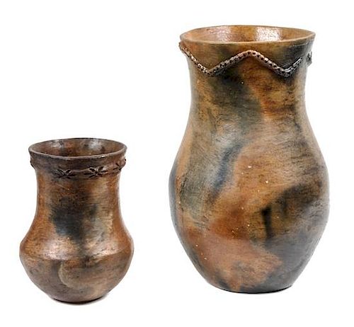 Two Navajo Jars Height of largest 11 3/4 x diameter 6 1/2 inches